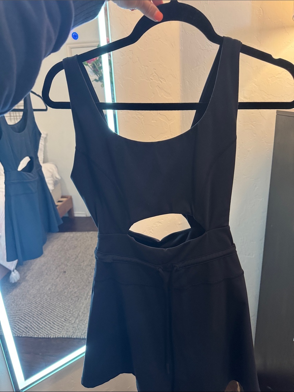 l*space Black Sleeveless Cutout Skater Dress